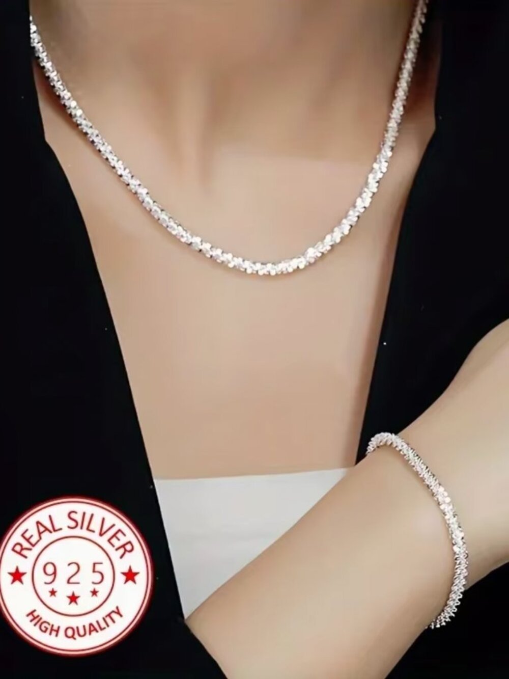 925 Sterling Silver Box Chain Link Necklace 5 mm